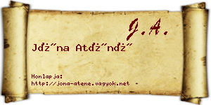 Jóna Aténé névjegykártya